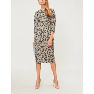 Max Mara Dramma Leopard-pattern Wool Dress